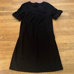 K black short sleeve slip on knee length shift dress size 12
 b2